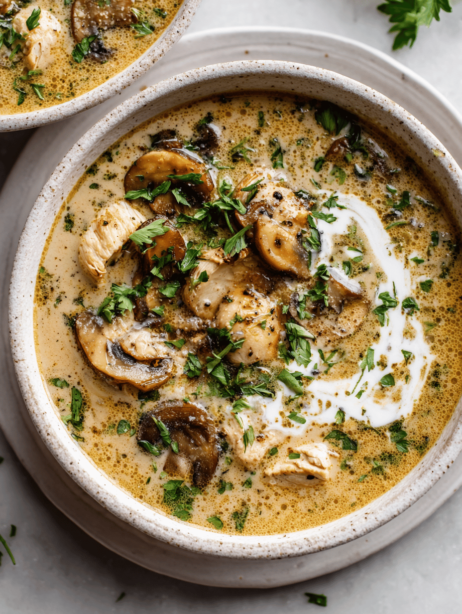 creamy mushroom chicken soup recipe